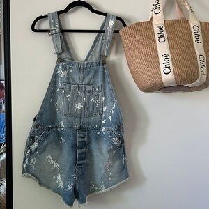 The Great. Splatter Shorts Overalls Sz 2/M